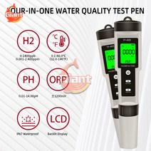 YY-400 디지털 물 수소 이온 농도 테스트 펜 PH/ORP/H2 및 온도 4 in 1 식수 측정기, 03 4 in 1 with powder