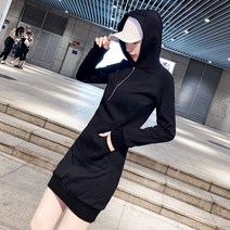 WH-NJP 여성 후드 맨투맨 원피스 미디 원피스 DMC451
