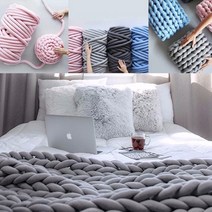 자이언트얀 빅얀 점보얀 뜨개질실 손뜨개 패브릭얀 가방 방석 만들기 모찌실, 500g, 연보라