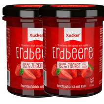 슈카 Xucker Strawberry jam 독일 로우슈가 딸기 스프레드 잼 220g, 2팩