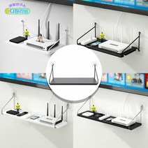 TV 공유기 셋탑박스 미니 선반 기가지니 정리 숨기기 벽 진열대 부착 공간 수납 선반, 공간선반_60cm(블랙)