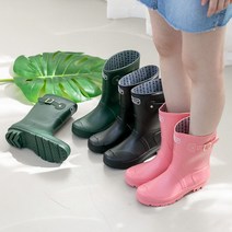 레인부츠 패션 여성장화 예쁜코디 3colors 비오는날 엘라 종아리 레인슈즈