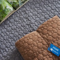 포근포그미 피그먼트 양면퀼팅 눈사람누비 이불패드 퀸 150x205cm, 민트