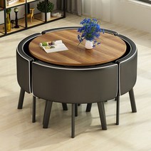 북유럽 대리석 테이블세트 원형 4인용 식탁 가죽 의자 패브릭, Y