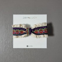 상큼 에스닉 레이스 리본 여아 유아 머리핀 헤어핀