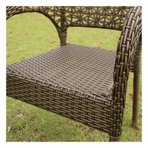 퀸즈골드 라탄 암체어 2개 야외 정원 테라스