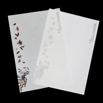 꽃과나비 편선지 한지 편지지 (A4) 5매, 꽃과나비편지지1번 5매