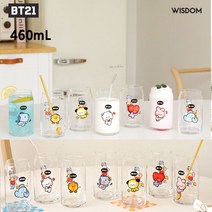 BT21 미니니 투명 유리컵 물컵 글라스 480mL, 치미CHIMMY