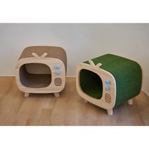가르르 원목 고양이집 고양이 숨숨집, 블루