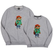 옥스타 캐주얼 곰돌이 패밀리 특양면 맨투맨 가족티