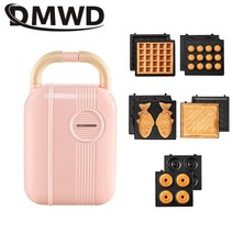 dmwd 다기능 아침 식사 메이커 전기 샌드위치 기계 와플 도넛 문어 공 붕어빵 가벼운 음식 기계 5 접시, 녹색 1 트레이