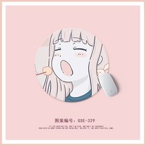 노트북상판 전사 수빙월 원형테이블매트 애니메이션 여학생 스윗 무드 PC 마우스패드 사무실 미니 사이즈 2174788436, GSE-329 롤리팝 22*22cm