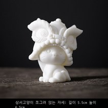 제조 업체 흰색 도자기 장식품 길조 흰색 도자기 돼지 고양이 자동차 센터 콘솔 홈 인테리어 만화 장식, 길조 고양이 쪼그리고 앉는 자세