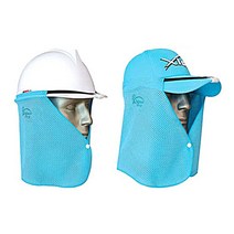 녹색 자외선차단 클립고정형 안전모용 목 그늘이