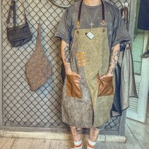 미용 앞치마 가죽 바리스타 작업복 목공 데님 경량 바버샵 헤어샵 작업용 공방 애견미용, I