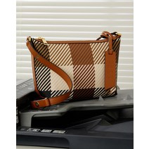 23SS [GINGHAM CHECK] 브라운 깅엄체크 가죽배색 숄더백 DCBA3E921W2