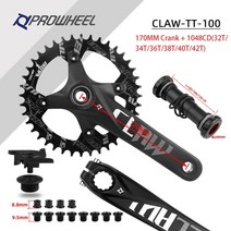크랭크셋 픽시 크랭크 프로휠 스노우 바이크 체인링 바텀 브래킷 포함 팻 자전거, claw-tt-100 및 bb, 34톤