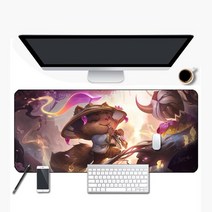 뉴타임즈 마우스 장패드 리그오브레전드 롤 LOL, 영혼의꽃 티모 프레스티지700x300mm5mm