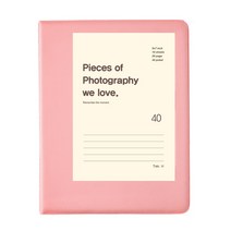 문구백서 비비드 5x7 포켓식 포토앨범 40매 5_colors, 5x7 (핑크) -흑지