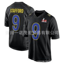 NFL 유니폼 수양팀 Rams 자수 럭비복 대외무역도매 3# 10#KUPP 16#GOFF 99#, 9 블랙
