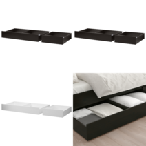 이케아 침대수납 HEMNES 헴네스 침대수납상자2입 블랙브라운 200 cm