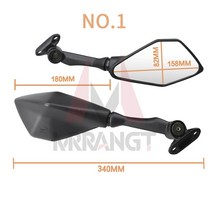 레이싱 바이크 오토바이 미러 스포츠 자전거 백미러 가와사키 닌자 300 Ex300 닌자 400 닌자 250sl ZX-6R Z, 02 SHORT