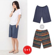 여자홈웨어무늬반바지 1+1 홈웨어바지