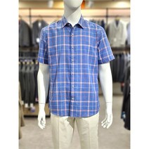 런던포그 GD01 린넨 레드포인트 체크 반팔셔츠 LLA3C566