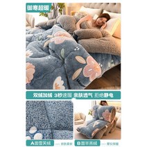 포근한 양모이불 캐시미어 보온 낙타 겨울 에어울 호텔침구 사계절 양털 뉴질랜드 호주 학생, 블루 침구꽃