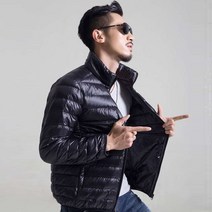 [맥다이나믹스] 봄 가을 겨울 초경량 오리털 남성 패딩점퍼 블랙