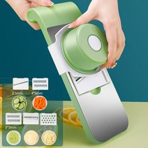 자동 고기 슬라이스 육절기 정육점 육류 반자동 대패 존맛 편리한 가즈아 다기능 야채 커터 가정용 수동 고기 커터 무 감자 강판 레몬 슬라이서 주방 과일 및 야채 도구, 연한 초록색