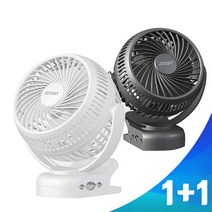 1+1 클립형 유모차 선풍기 써큘레이터 BLDC모터 탁상용 캠핑, 블랙, 블랙