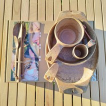 쿠필카 도마 식기 캠핑 컵 핀란드 세트 백패킹 접시 그릇, A. 쿠필카 5점 세트