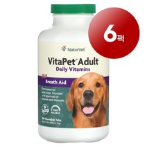 리암마켓 NaturVet 네이처벳 강아지용 구취 제거 보층제 츄어블 180정 468g 1팩, 6팩