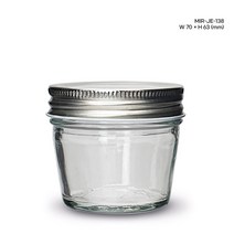 유리병 미르 젤리 138ml 수입양념병 잼병 소분저장 밀폐용기, 실버