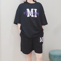 유토밸런 여성 여름 루즈핏 반팔 반바지 츄리닝 트레이닝 상하 세트