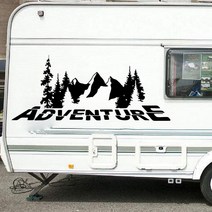 캠핑 냉장고 휴대용 차량용 차박 낚시 camper rv adventure mountain wall decal for jeep 자동차 여행 카 트럭 자연 나무 스티커 비닐 자동, 100cm너비x42cm높이, 하늘색