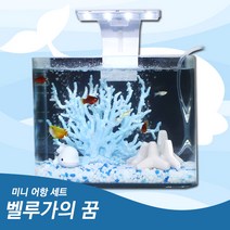 피알피쉬 미니 어항 세트220 [벨루가의 꿈], 에어버블러세트+미니LED YS-J01(+어댑터)