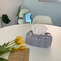 A의취향 구름 티슈케이스 4컬러 각티슈 휴지 커버 세라믹 소품, 퍼플