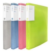 비팬시 퓨어인덱스 클리어화일 A4 40매 4종, 블랙, 그린, 블루, 핑크, 3세트