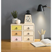 학생공부책상 정리보관용 미니원목 3단 서랍장(17cm) 모던 긴 가구 다용도함, 02.미니3단(컬러)