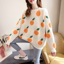 위위브렌 여성 라운드넥 루즈핏 스웨터 니트 스웨터