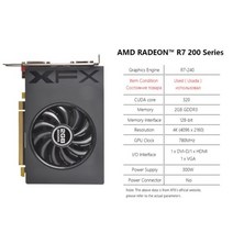 xfx rx 580 570 560 590 8gb 4gb 그래픽 카드 마이닝 r7 r9 370 380 8g 2gb amd GPU radeon rx580 1660 비디오 카드 데스크탑, r7 240 2GB 1팬
