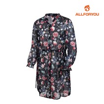 [올포유] [올포유] 여성 허리스트링 플라워 패턴 롱블라우스 AWBLJ6672-915_G