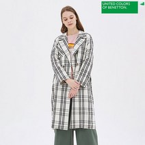 베네통 믹스 체크 벨티드 트렌치 코트 BACT10911-IV