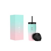 아이언플라스크 노마드 텀블러 - 591.5mL20온스 뚜껑 2개빨대플립 진공 단열 스테인리스 스틸 병 이중 벽 보온 커피 여행용 머그 금속 물통, 20.0 ounces_Terrazzo