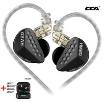 무선 블루투스 이어폰 헤드폰 CCA HM20 하이브리드 기술 1DD + 7BA HiFi 유선 인 모니터 게임 휴대폰베, 05 HM20 AZ09 No MIC