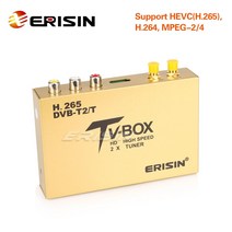 Erisin ES338 자동차 디지털 HDTV DVB-T2 수신기 HEVC H.265 H.264 HDMI 호환 USB 모바일 T 박스 TV 160 km H