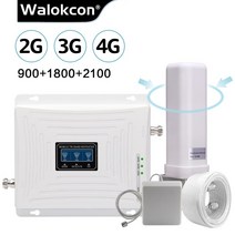 무지향성 안테나 2g 3g 4g 트라이 밴드 신호 부스터 GSM 900 LTE1800 WCDMA 2100 셀룰러 리피터 4G LTE 증폭기 70DB, 협력사, EU 플러그