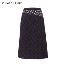 [샤트렌] [롯데홈쇼핑 혜택][정상가 171 000]도트 프린트 기하학패턴 스커트